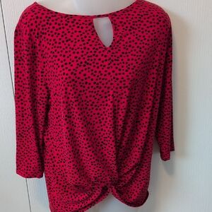 Elegant Red and Black Women's Blouse